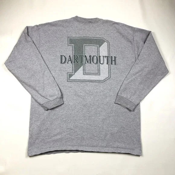 Vintage Dartmouth College Long Sleeve gray T Shirt Jansport Size Large USA Made - Picture 10 of 10